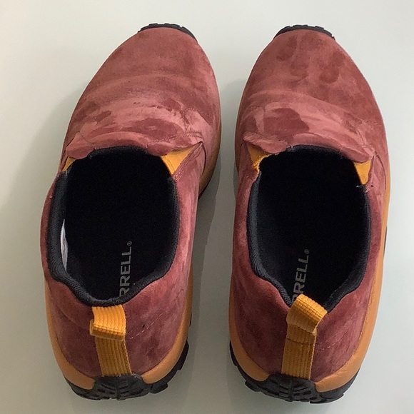 Merrell Jungle Moc rust brown leather suede slip on shoes size 7.5 men EUC - Picture 10 of 16